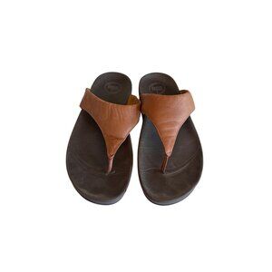 Fitflop Brown Leather Thong Sandals US 10 UK 8 EUR 42  Comfort Lulu